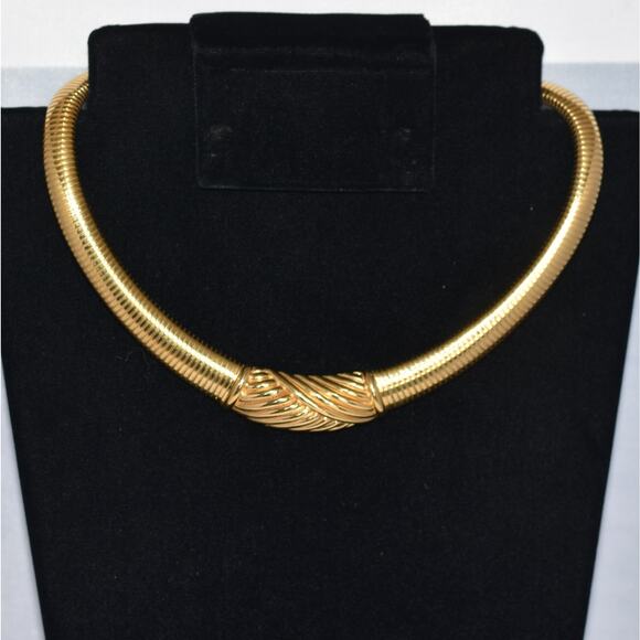 Christian Dior 1980s Choker Collar Statement Necklace Vintage Knot - Picture 1 of 9